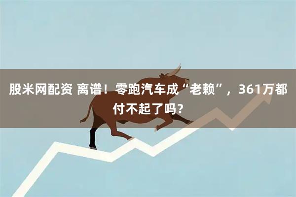 股米网配资 离谱！零跑汽车成“老赖”，361万都付不起了吗？