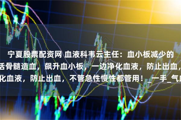 宁夏股票配资网 血液科韦云主任：血小板减少的“救命仙草”！一边激活骨髓造血，飙升血小板，一边净化血液，防止出血，不管急性慢性都管用！_一手_气血_调整